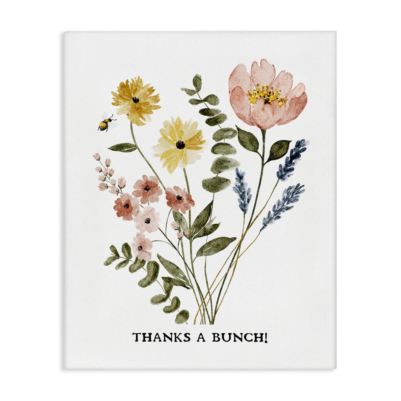 Stupell Industries Floral Thanks A Bunch Canvas Wall Art Design by JJ Design House LLC